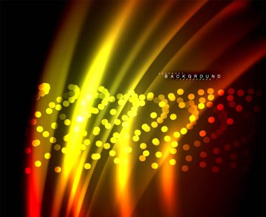 Neon parlayan techno hatları, yüksek teknoloji fütüristik arka plan şablonu kare şekilleri ile