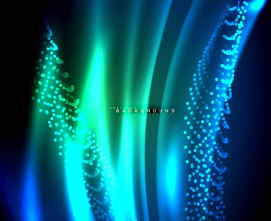 Neon parlayan techno hatları, yüksek teknoloji fütüristik arka plan şablonu kare şekilleri ile