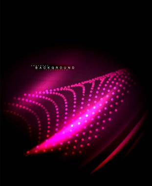 Neon parlayan techno hatları, yüksek teknoloji fütüristik arka plan şablonu kare şekilleri ile