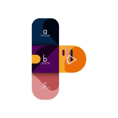 Infographics seçeneği ve adım adım içinde yuvarlak kareler, grafik, grafik, diyagram seçenekleri, parçalar, süreçleri ile unsuru