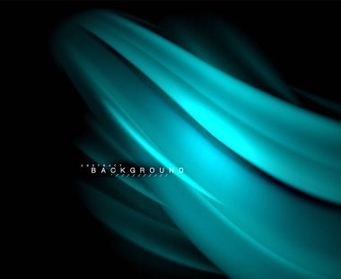 Neon parlayan dalga, sihirli enerji ve ışık arka plan. Vektör duvar kağıdı şablonu