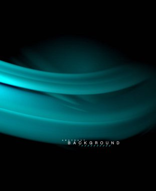 Neon parlayan dalga, sihirli enerji ve ışık arka plan. Vektör duvar kağıdı şablonu