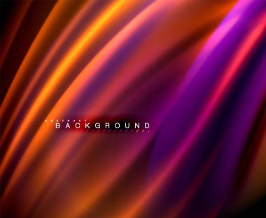 Neon parlayan dalga, sihirli enerji ve ışık arka plan. Vektör duvar kağıdı şablonu