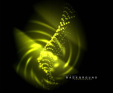 Neon parlayan techno hatları, yüksek teknoloji fütüristik arka plan şablonu kare şekilleri ile