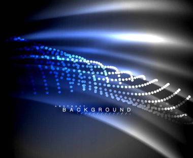 Neon parlayan techno hatları, yüksek teknoloji fütüristik arka plan şablonu kare şekilleri ile