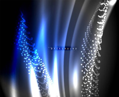 Neon parlayan techno hatları, yüksek teknoloji fütüristik arka plan şablonu kare şekilleri ile