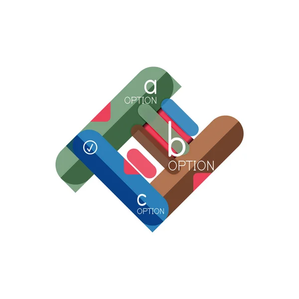 Diseño de infografía geométrica de líneas abstractasDiseño de infografía geométrica de líneas abstractas, diseño de visualización de datos, programación paso a paso de opciones, caja web — Archivo Imágenes Vectoriales