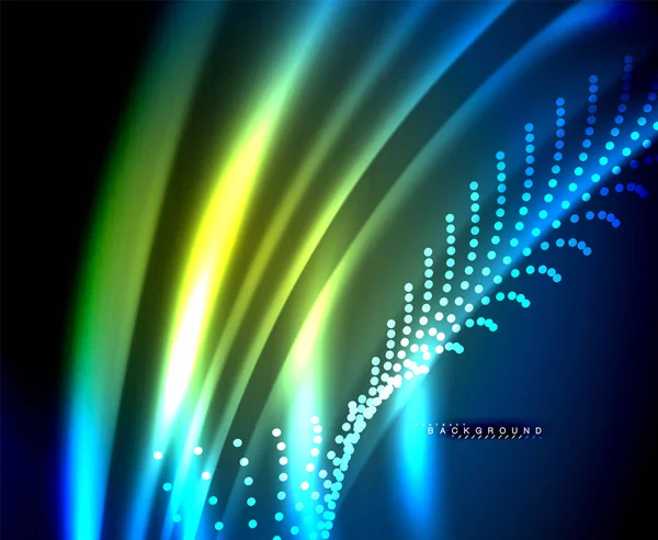 Neon parlayan techno hatları, yüksek teknoloji fütüristik arka plan şablonu kare şekilleri ile