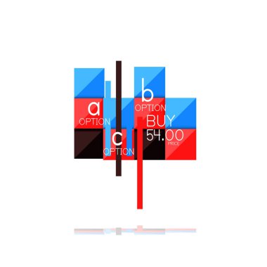 Kare seçeneğinin Infographic afiş. Bilgi ve veri görselleştirme, geometrik tasarım