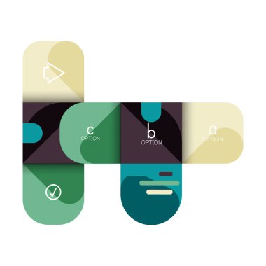 Infographics seçeneği ve adım adım içinde yuvarlak kareler, grafik, grafik, diyagram seçenekleri, parçalar, süreçleri ile unsuru