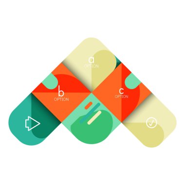 Infographics seçeneği ve adım adım içinde yuvarlak kareler, grafik, grafik, diyagram seçenekleri, parçalar, süreçleri ile unsuru