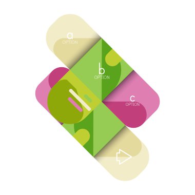 Infographics seçeneği ve adım adım içinde yuvarlak kareler, grafik, grafik, diyagram seçenekleri, parçalar, süreçleri ile unsuru