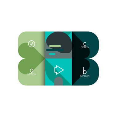 Infographics seçeneği ve adım adım içinde yuvarlak kareler, grafik, grafik, diyagram seçenekleri, parçalar, süreçleri ile unsuru