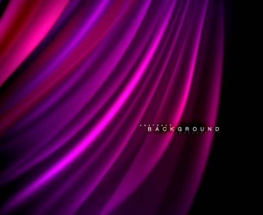 Neon parlayan dalga, sihirli enerji ve ışık arka plan. Vektör duvar kağıdı şablonu