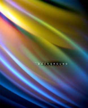 Neon parlayan dalga, sihirli enerji ve ışık arka plan. Vektör duvar kağıdı şablonu