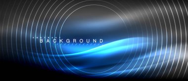 Neon parlayan çizgiler, sihirli enerji uzay ışığı konsepti, soyut arka plan duvar kağıdı tasarımı