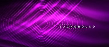 Neon parlayan çizgiler, sihirli enerji uzay ışığı konsepti, soyut arka plan duvar kağıdı tasarımı