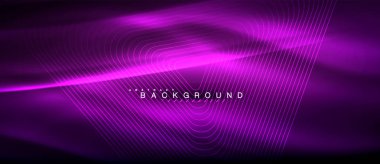 Neon parlayan çizgiler, sihirli enerji uzay ışığı konsepti, soyut arka plan duvar kağıdı tasarımı