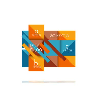 Kare seçeneğinin Infographic afiş. Bilgi ve veri görselleştirme, geometrik tasarım