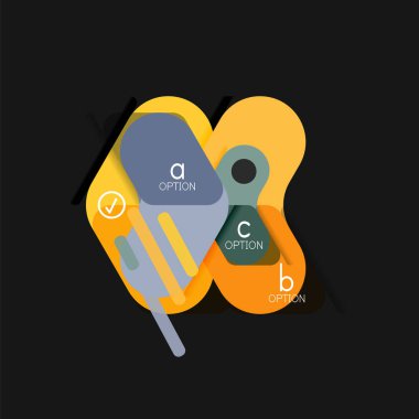 Düz tasarım geometrik infographics, ok şekli vektör etiket veya etiket, Fiyat etiketleri, promosyon rozet, simgesi tasarım, kağıt tarzı düzeni verileri grafik görselleştirme adım adım süreci için için teklif