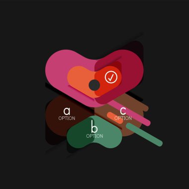 Düz tasarım geometrik infographics, ok şekli vektör etiket veya etiket, Fiyat etiketleri, promosyon rozet, simgesi tasarım, kağıt tarzı düzeni verileri grafik görselleştirme adım adım süreci için için teklif