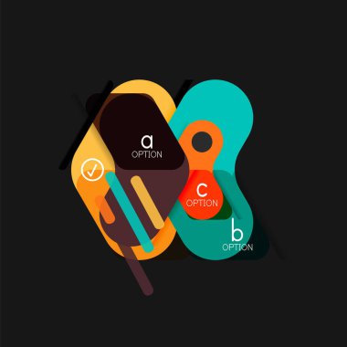 Düz tasarım geometrik infographics, ok şekli vektör etiket veya etiket, Fiyat etiketleri, promosyon rozet, simgesi tasarım, kağıt tarzı düzeni verileri grafik görselleştirme adım adım süreci için için teklif