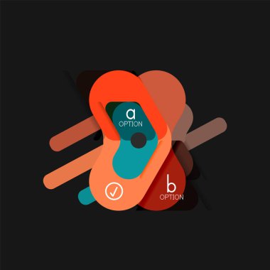 Düz tasarım geometrik infographics, ok şekli vektör etiket veya etiket, Fiyat etiketleri, promosyon rozet, simgesi tasarım, kağıt tarzı düzeni verileri grafik görselleştirme adım adım süreci için için teklif