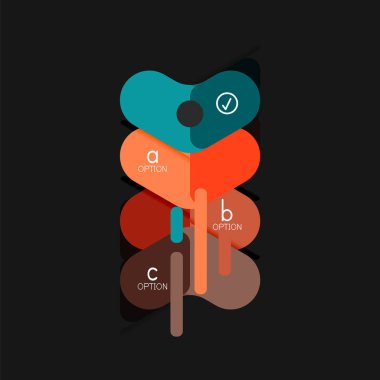 Düz tasarım geometrik infographics, ok şekli vektör etiket veya etiket, Fiyat etiketleri, promosyon rozet, simgesi tasarım, kağıt tarzı düzeni verileri grafik görselleştirme adım adım süreci için için teklif