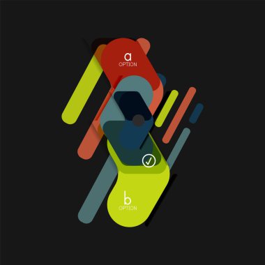 Düz tasarım geometrik infographics, ok şekli vektör etiket veya etiket, Fiyat etiketleri, promosyon rozet, simgesi tasarım, kağıt tarzı düzeni verileri grafik görselleştirme adım adım süreci için için teklif