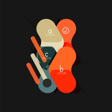 Düz tasarım geometrik infographics, ok şekli vektör etiket veya etiket, Fiyat etiketleri, promosyon rozet, simgesi tasarım, kağıt tarzı düzeni verileri grafik görselleştirme adım adım süreci için için teklif