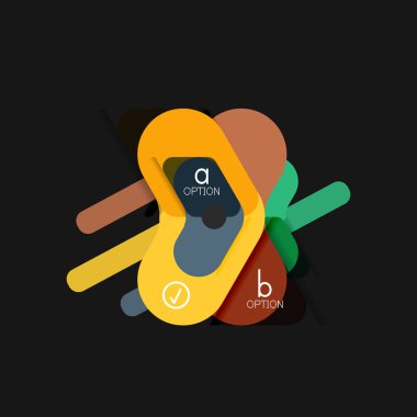 Düz tasarım geometrik infographics, ok şekli vektör etiket veya etiket, Fiyat etiketleri, promosyon rozet, simgesi tasarım, kağıt tarzı düzeni verileri grafik görselleştirme adım adım süreci için için teklif