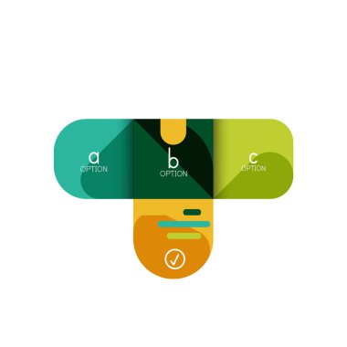 Infographics seçeneği ve adım adım içinde yuvarlak kareler, grafik, grafik, diyagram seçenekleri, parçalar, süreçleri ile unsuru