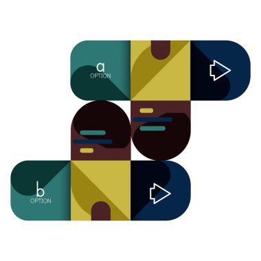 Infographics seçeneği ve adım adım içinde yuvarlak kareler, grafik, grafik, diyagram seçenekleri, parçalar, süreçleri ile unsuru