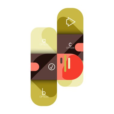 Infographics seçeneği ve adım adım içinde yuvarlak kareler, grafik, grafik, diyagram seçenekleri, parçalar, süreçleri ile unsuru