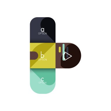 Infographics seçeneği ve adım adım içinde yuvarlak kareler, grafik, grafik, diyagram seçenekleri, parçalar, süreçleri ile unsuru