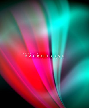 Neon holografik sıvı renkli dalga web, duvar kağıdı, desen, doku ve arka plan için