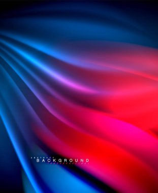 Neon holografik sıvı renkli dalga web, duvar kağıdı, desen, doku ve arka plan için