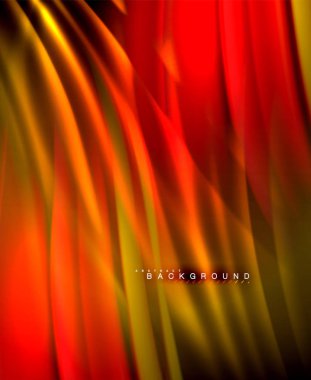 Neon parlayan dalga, sihirli enerji ve ışık arka plan. Vektör duvar kağıdı şablonu