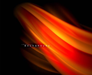 Neon parlayan dalga, sihirli enerji ve ışık arka plan. Vektör duvar kağıdı şablonu