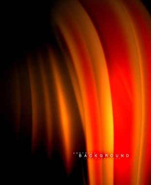 Neon parlayan dalga, sihirli enerji ve ışık arka plan. Vektör duvar kağıdı şablonu