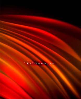 Neon parlayan dalga, sihirli enerji ve ışık arka plan. Vektör duvar kağıdı şablonu