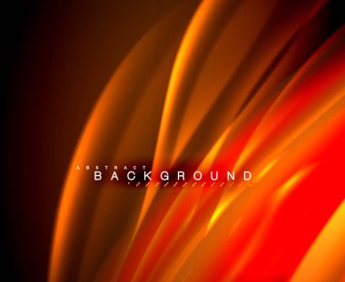 Neon parlayan dalga, sihirli enerji ve ışık arka plan. Vektör duvar kağıdı şablonu, illüstrasyon