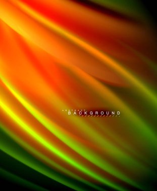 Neon parlayan dalga, sihirli enerji ve ışık arka plan. Vektör duvar kağıdı şablonu