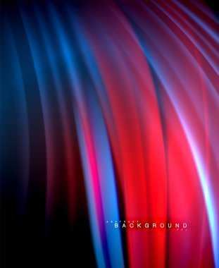 Neon parlayan dalga, sihirli enerji ve ışık arka plan. Vektör duvar kağıdı şablonu