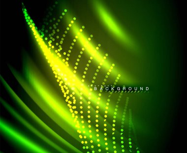 Neon parlayan techno hatları, yüksek teknoloji fütüristik arka plan şablonu kare şekilleri ile