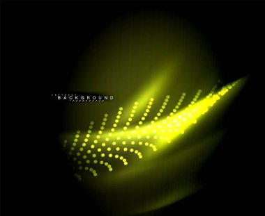 Neon parlayan techno hatları, yüksek teknoloji fütüristik arka plan şablonu kare şekilleri ile