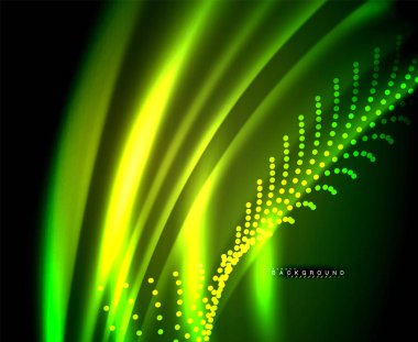 Neon parlayan techno hatları, yüksek teknoloji fütüristik arka plan şablonu kare şekilleri ile