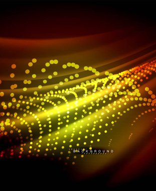 Neon parlayan techno hatları, yüksek teknoloji fütüristik arka plan şablonu kare şekilleri ile