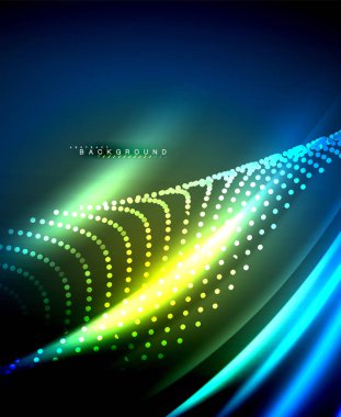 Neon parlayan techno hatları, yüksek teknoloji fütüristik arka plan şablonu kare şekilleri ile