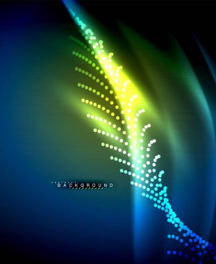 Neon parlayan techno hatları, yüksek teknoloji fütüristik arka plan şablonu kare şekilleri ile